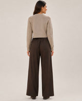 Leah wide leg pants- Brown