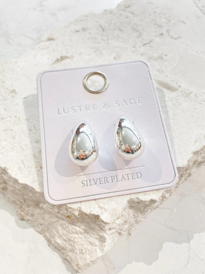 Small Droplet Sterling Silver Plated Earrings