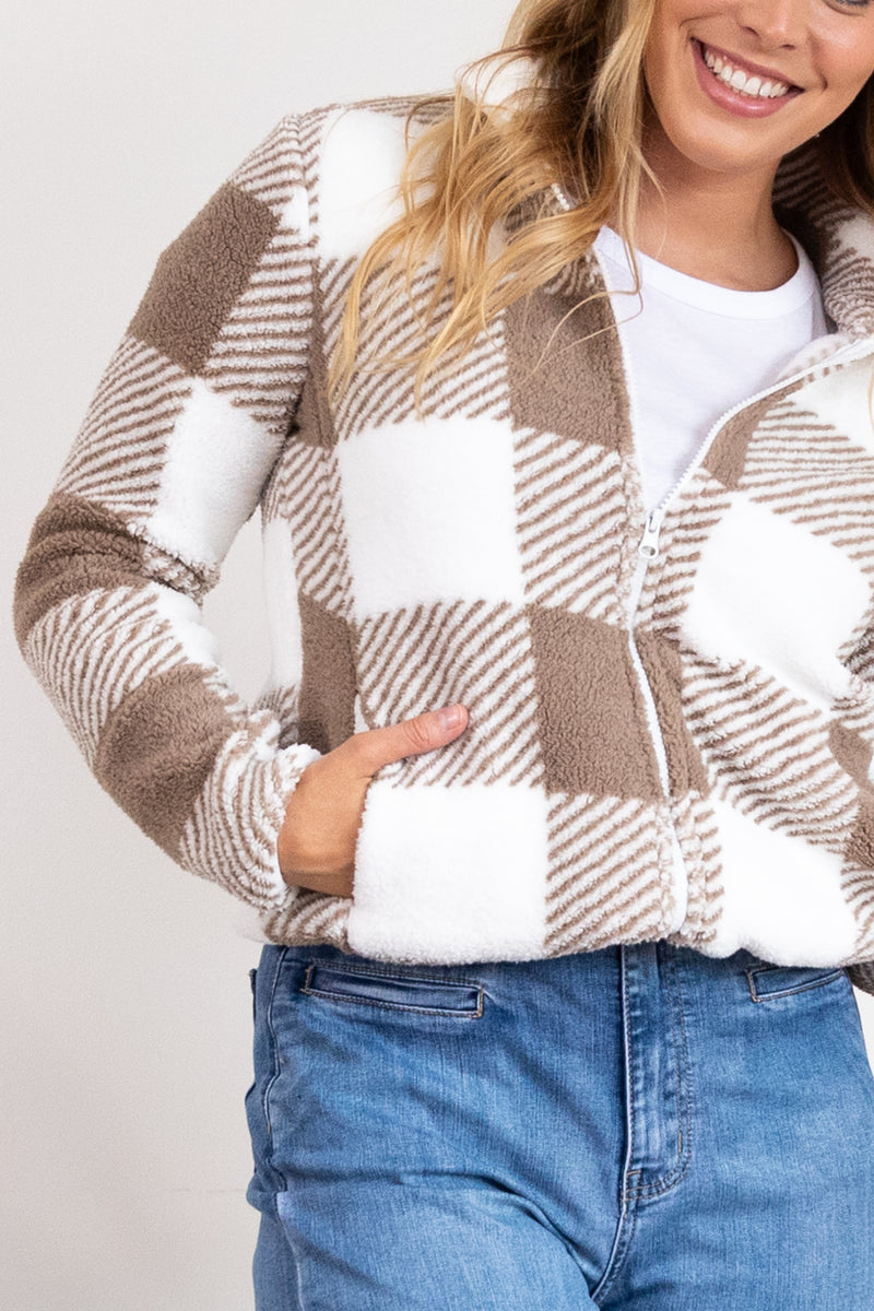 Shaz Teddy Jacket - Mocha
