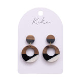 KiKi Geo Wood Circles Earrings