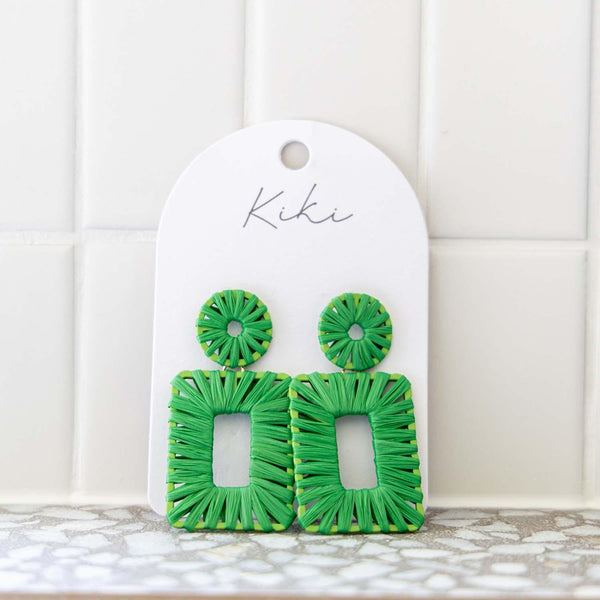 KiKi Green Rectangles Earrings