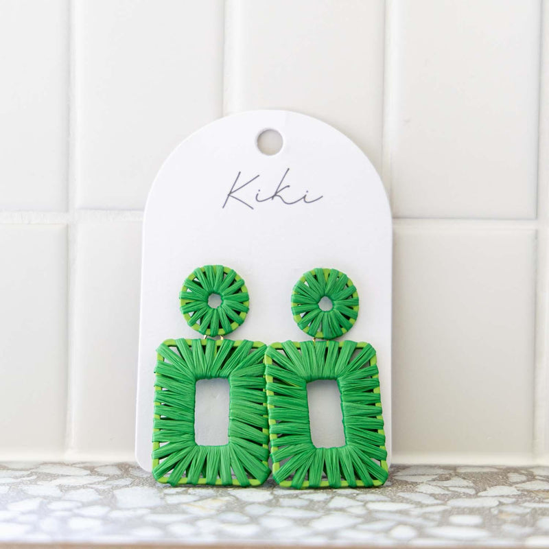 KiKi Green Rectangles Earrings