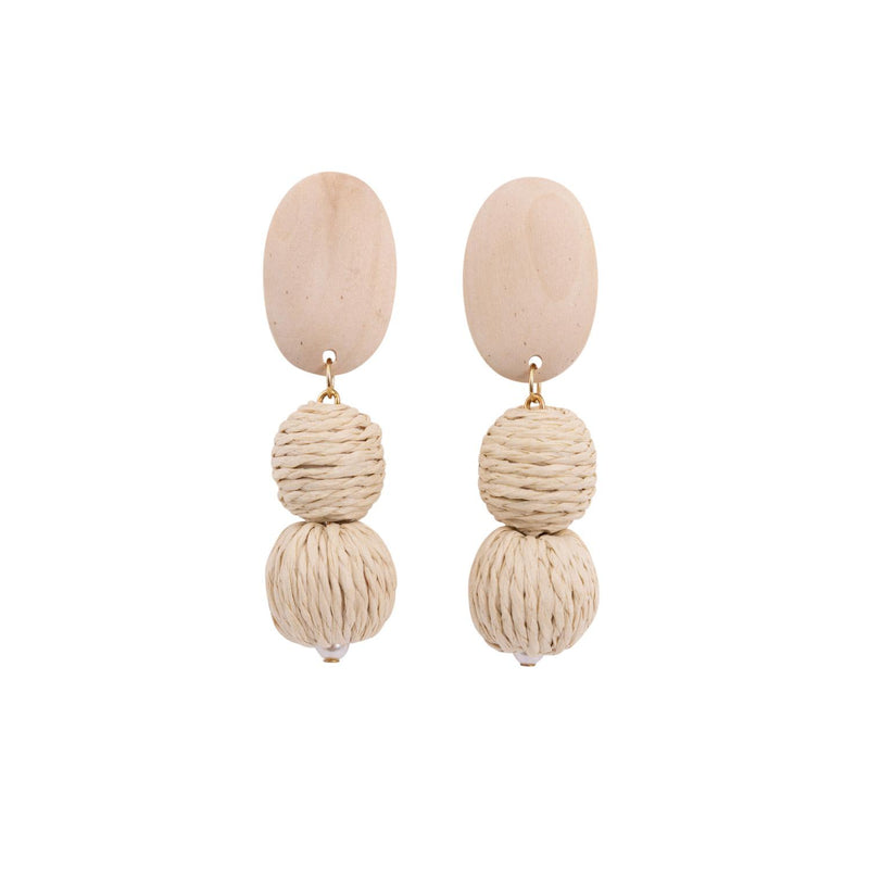 KiKi Raw Wood Drops Earrings