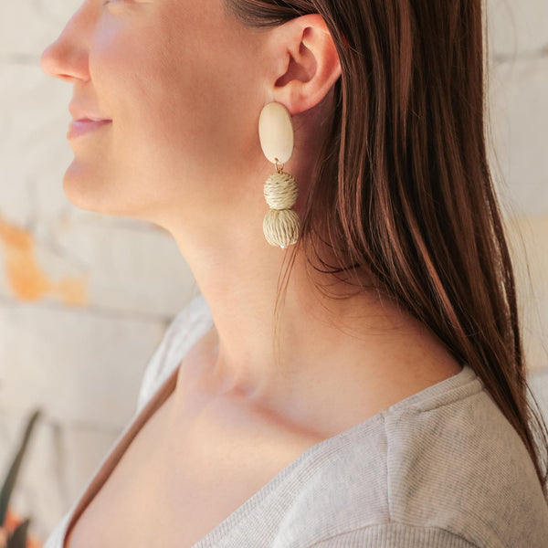 KiKi Raw Wood Drops Earrings