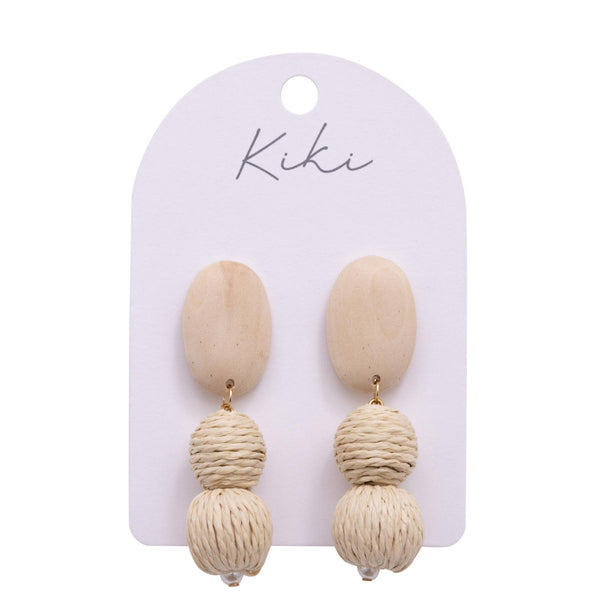 KiKi Raw Wood Drops Earrings