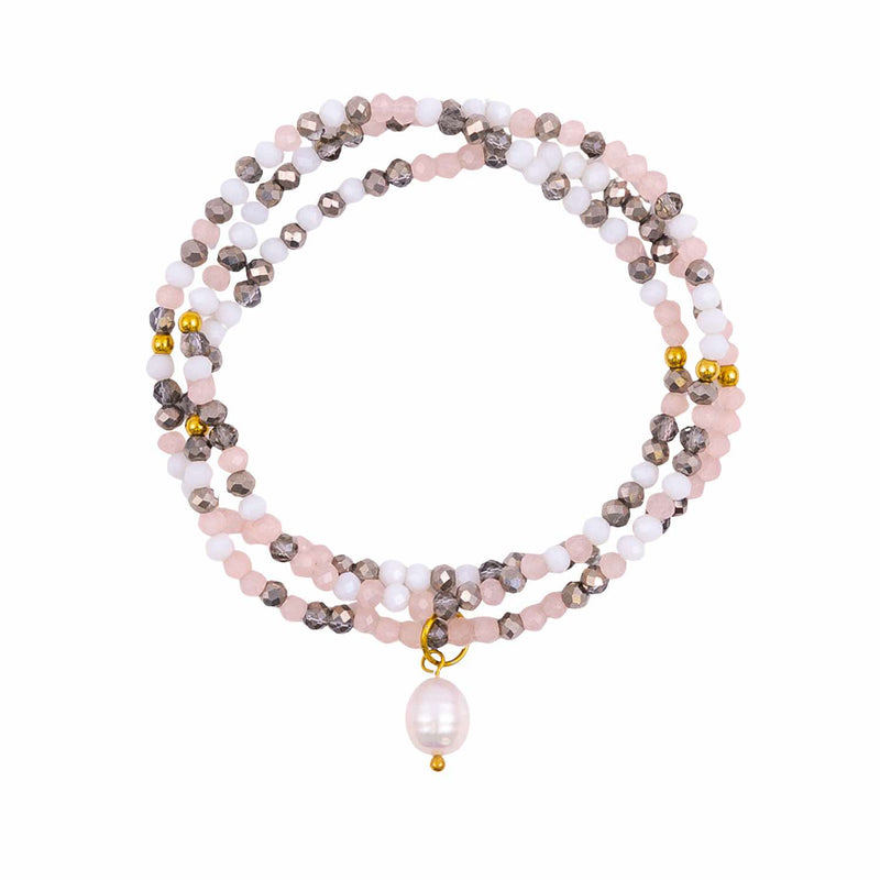KiKi Pink Aurora Crystal Wrap Jewellery