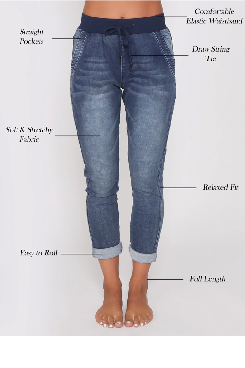 Riley Denim Jogger - Blue