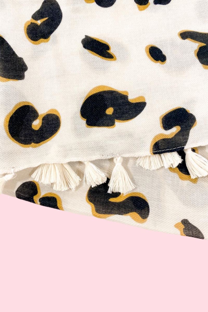 Addie Scarf - Animal Print Neutral/Mustard