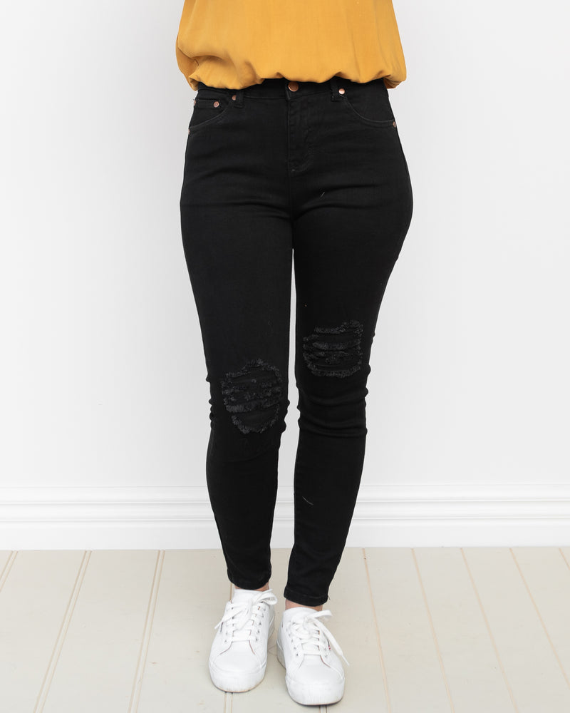 Rylan Distressed Jeans - Black