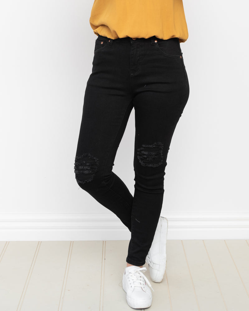 Rylan Distressed Jeans - Black