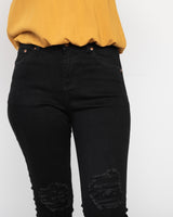 Rylan Distressed Jeans - Black