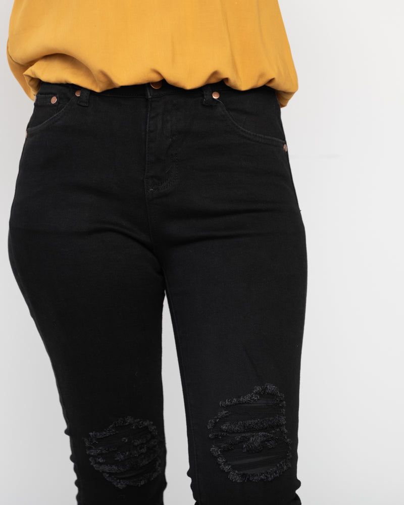 Rylan Distressed Jeans - Black