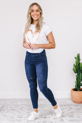 Dee Pull Up Jeans - Dark Wash