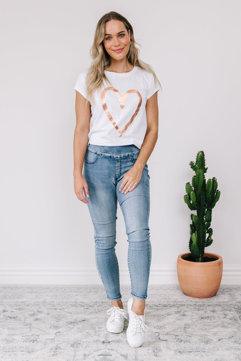 Molly Pull Up Jeans - Blue