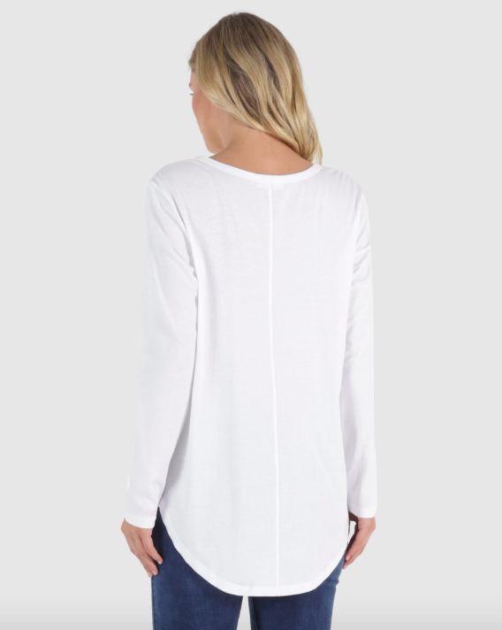 Megan Long Sleeve Top - White