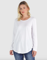 Megan Long Sleeve Top - White