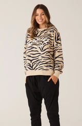 Izzy Sweater - Taupe Zebra