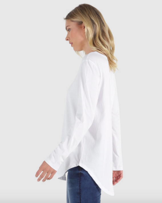 Megan Long Sleeve Top - White