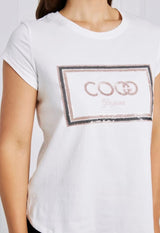 Coco Embellished Tee - White